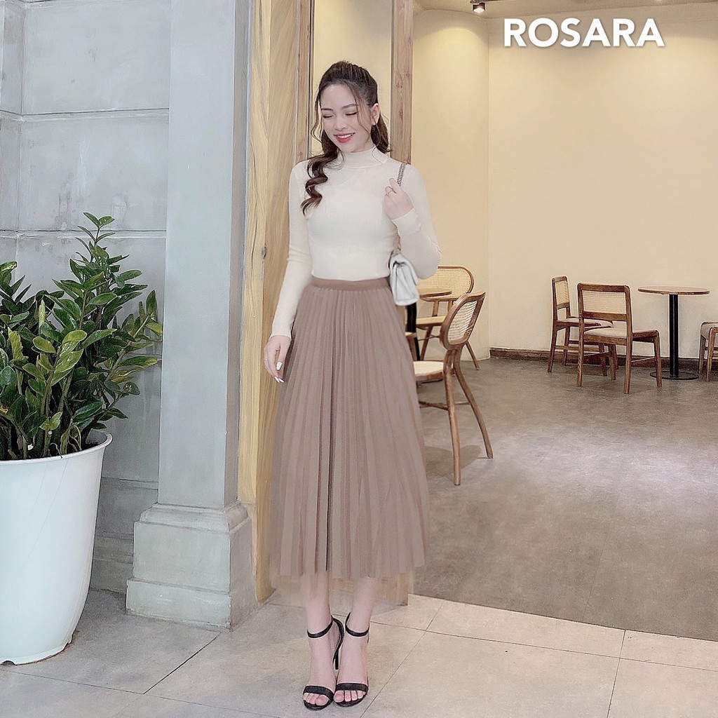 Áo Len Tăm Cổ 3 Phân 8 Màu Thiết Kế Thu Đông Thời Trang Nữ ROSARA AL50 | BigBuy360 - bigbuy360.vn