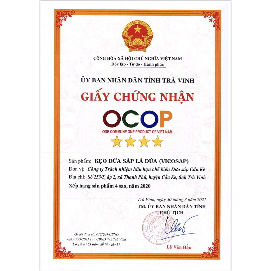 Kẹo Dừa Sáp Vicosap Vị Lá Dứa