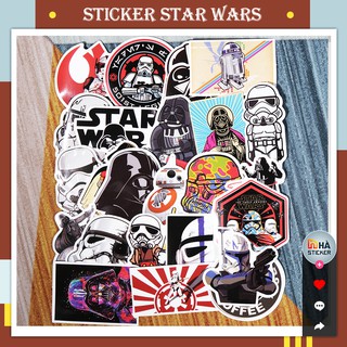 Set 25 Sticker Dán Star Wars PVC Chống Nước | Dán Điện Thoại | Dán Laptop | Dán Mũ Bảo Hiểm | Dán Vali