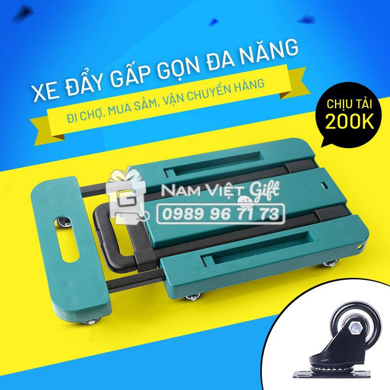 Xe Đẩy Gấp Gọn Đa Năng Xe Kéo Đi Chợ 6 Bánh