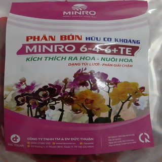 MINRO 6-4-6+TE Phân hữu cơ khoáng tan chậm kích thích ra hoa, nuôi hoa