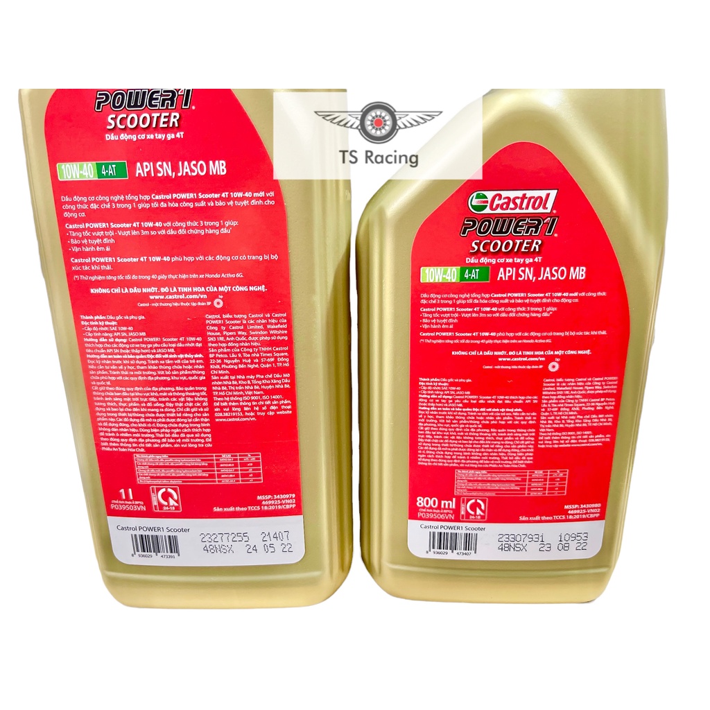 Nhớt castrol power 1 scooter 10w40 - xe tay ga