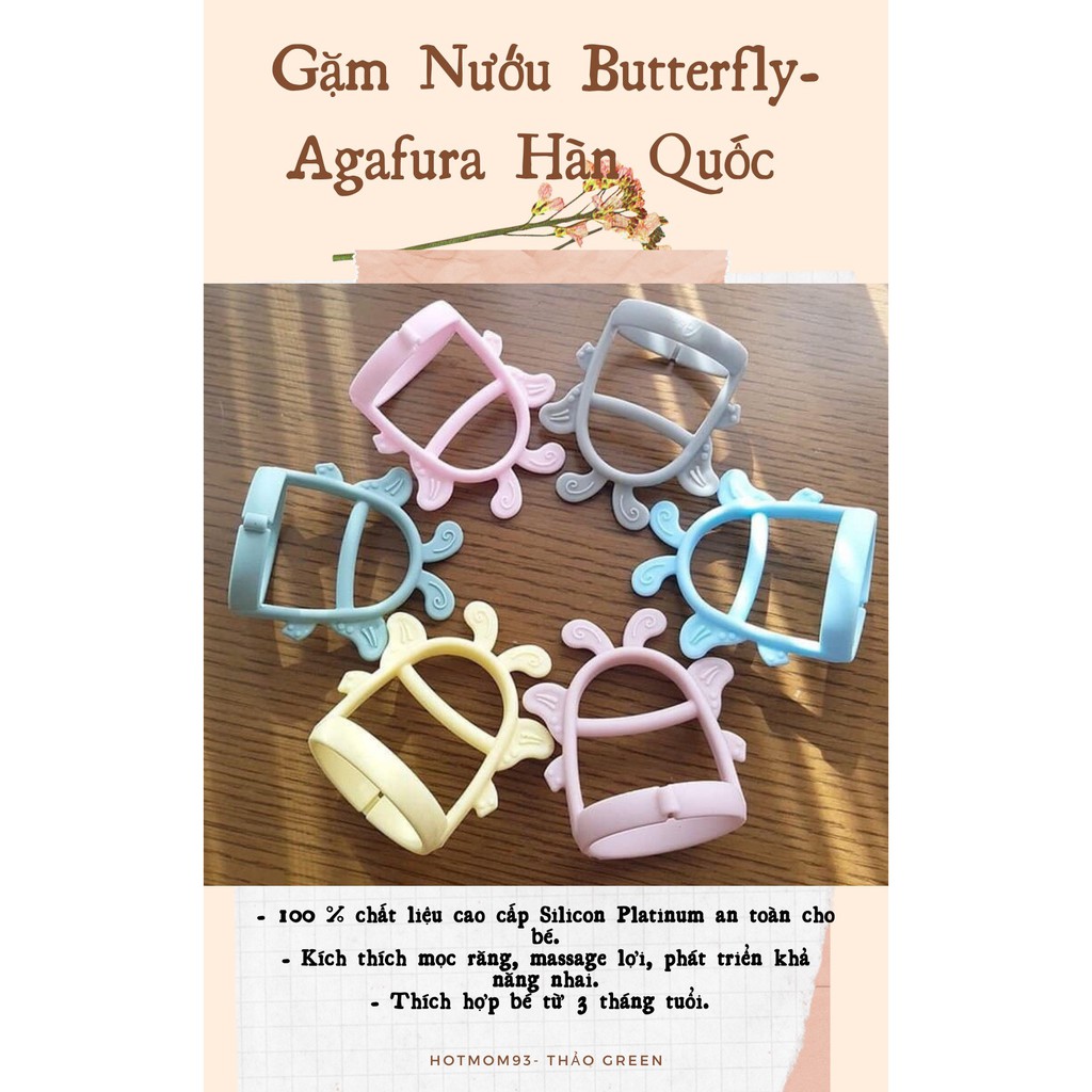 ( XẢ KHO SỐC) Gặm nướu Butterfly  Agafura Hàn Quốc chất liệu Silicon Platinum cao cấp an toàn cho bé