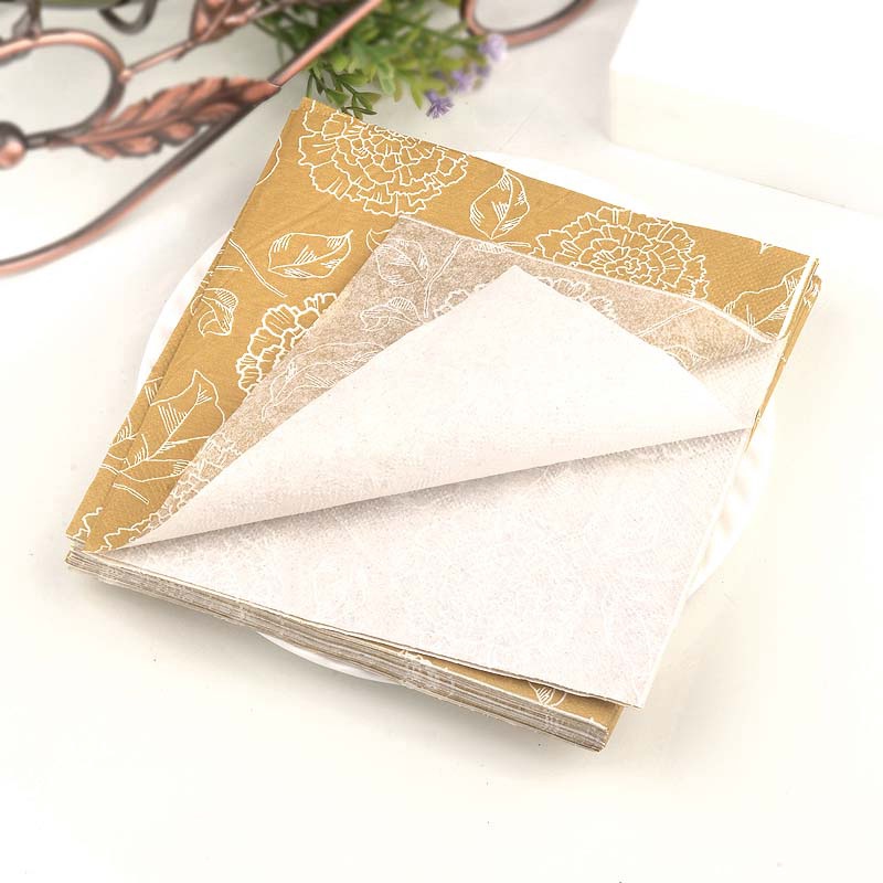 Bộ 20 Tờ Khăn Giấy In Hình Hoa Vàng