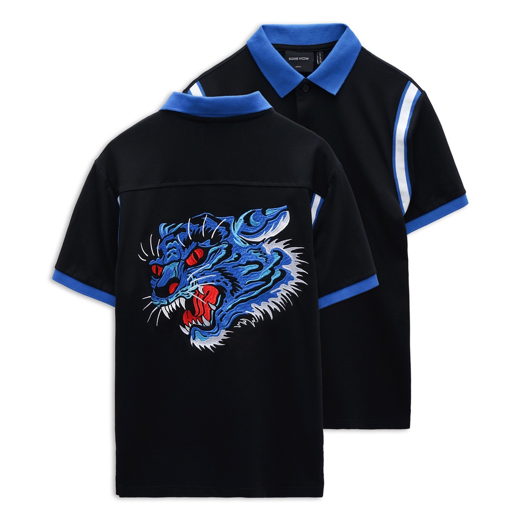 Áo Polo Nam New Mix Blue Tiger , Chất Thun Cotton Thoải Mái , PL002983,Somehow