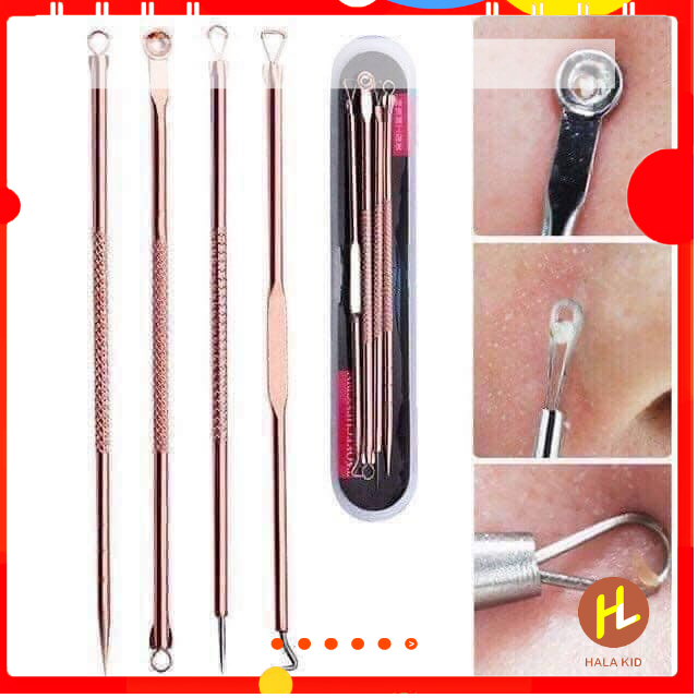 BỘ NẶN MỤN 4 chi tiết với 8 đầu nặn khác nhau cao cấp chuyên dụng