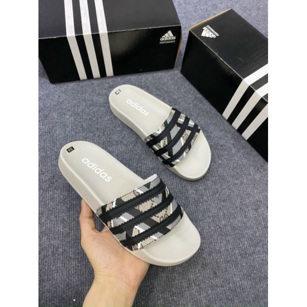 Dép lê 𝐀𝐃𝐈𝐃𝐀𝐒 nam nữ , dép quai ngang 3 lá hàng xuất dư đế kếp unisex - Kuro official