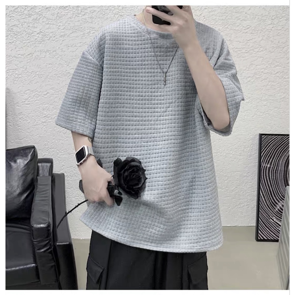 ÁO THUN TRƠN VẢI BÔNG TRẦN NỔI UNISEX SIZE M-2XL
