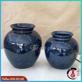 [Dáng vò] Lọ hoa men kính dáng vò Bát Tràng