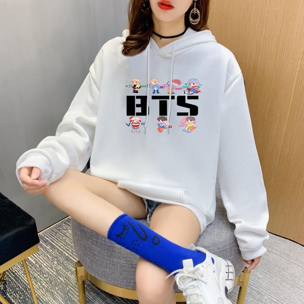 PATH Áo Hoodie Polyester Thoáng Khí In Hình BTS