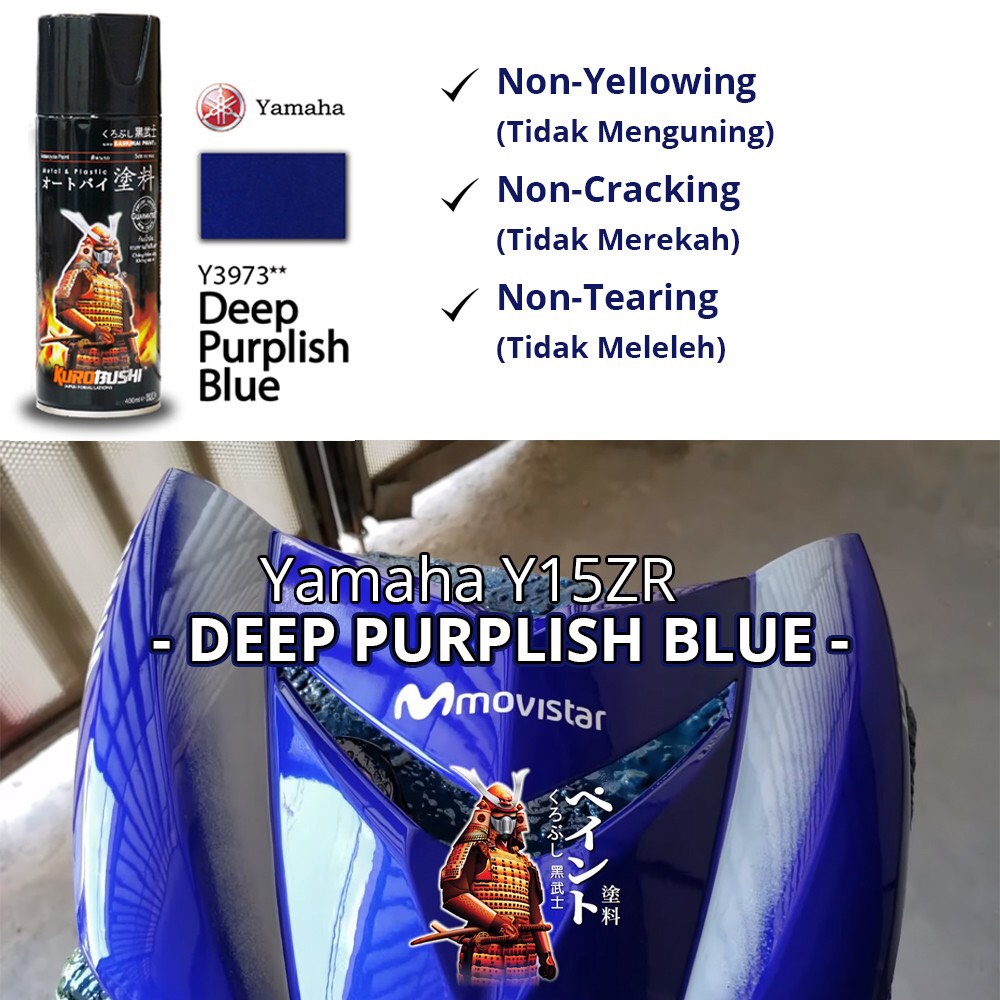 COMBO Sơn xịt Samurai màu Xanh GP Exciter Y3973 gồm 4 chai đủ quy trình bền đẹp - Trạm Xe 1368 dễ dàng sử dụng dành cho