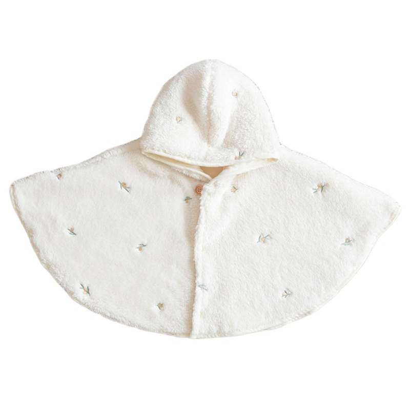Áo Choàng Poncho Giữ Ấm Mùa Đông Thêu Họa Tiết Xinh Xắn Cho Bé Sơ Sinh