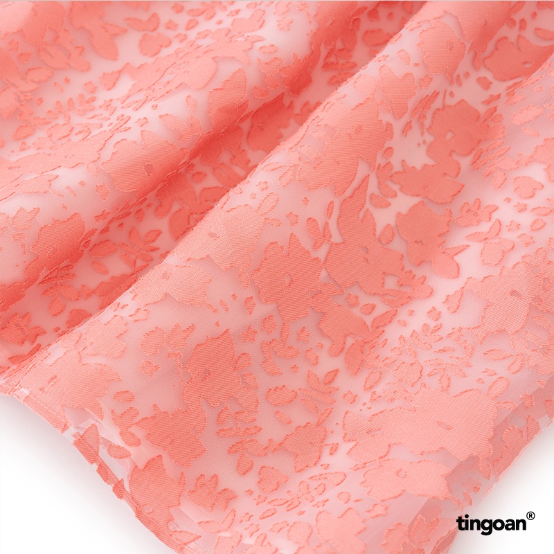 TINGOAN® - Áo babydoll bồng 3 lớp mặc được 2 kiểu vân hoa trắng kèm chi tiết đính cúc ngọc tingoan MINI HEART TOP/PK