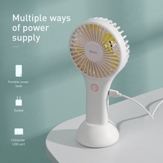 Quạt cầm tay mini pin sạc 3 tốc độ đèn led Baseus CXBG-03 chính hãng