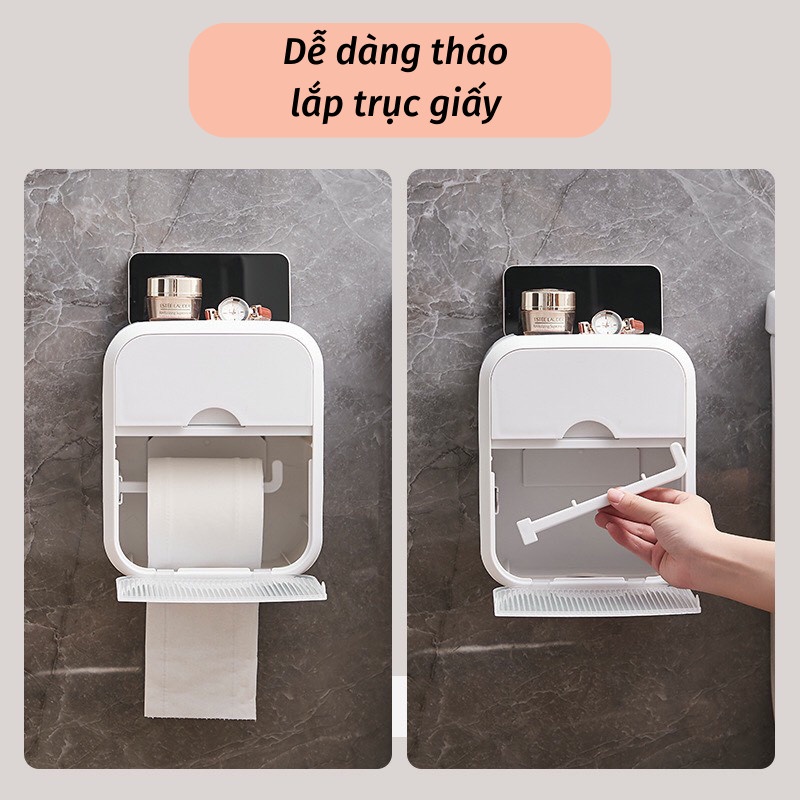 Hộp Giấy Vệ Sinh Hộp Đựng Giấy Vệ Sinh 2 Ngăn Dễ Sử Dụng Chống Nước PAPAA.HOME