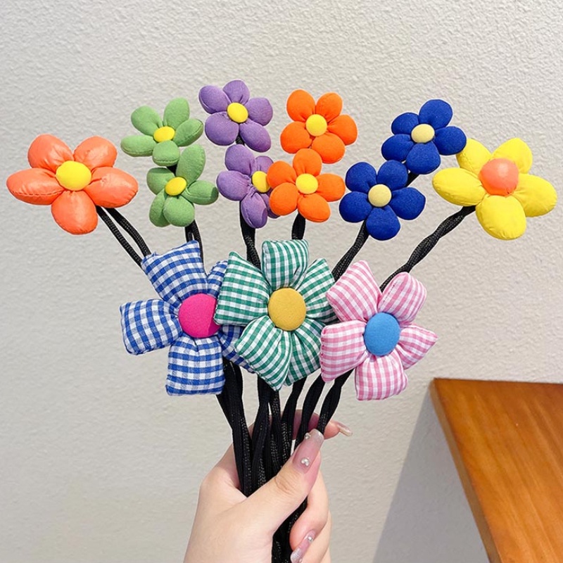 Kẹp Tóc Đuôi Ngựa Đính Hoa Dễ Thương Cho Bé Gái