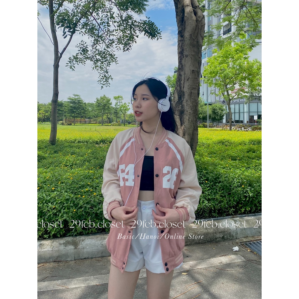 [Ảnh thật/Video] Áo khoác bomber nhung tăm 2 lớp E426 - 29feb.closet - A74