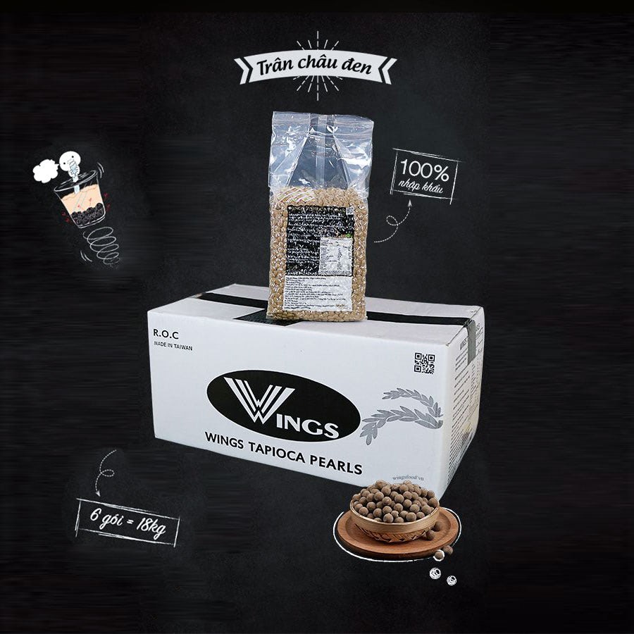 Trân châu đen caramel Wings VN 500g