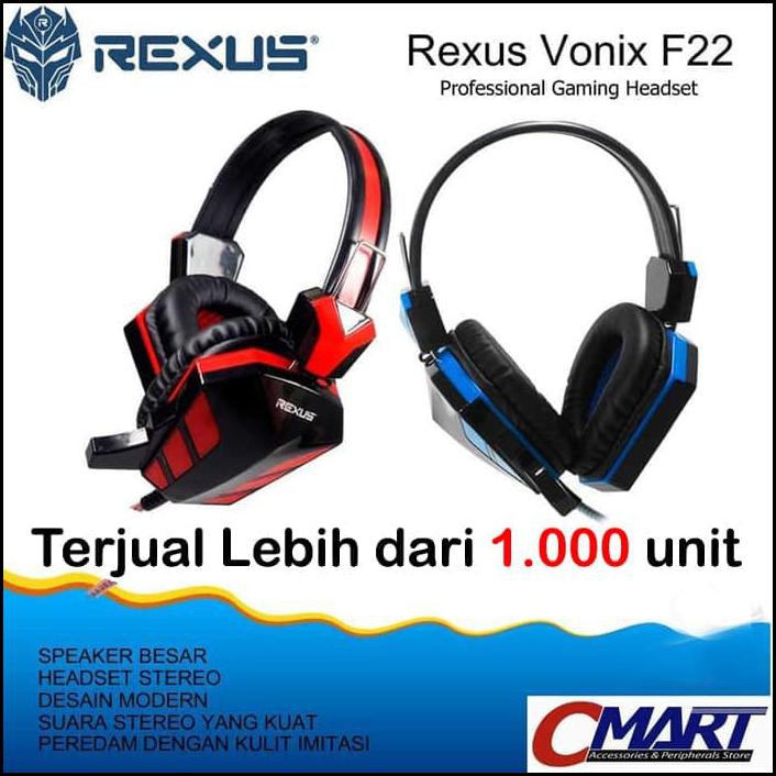 Tai Nghe Gaming Rexus F22 F 22 F-22 Màu Xanh Dương Giá Đỡ