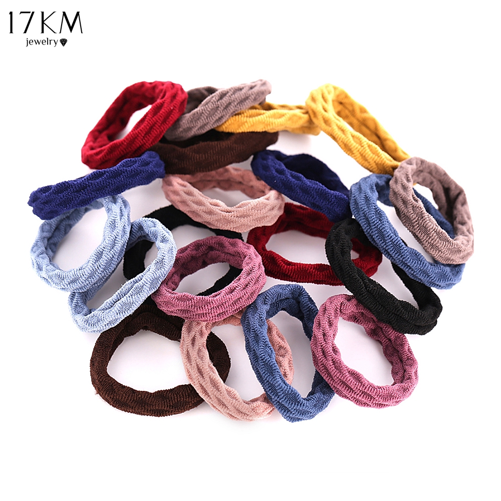 Hộp 20 Dây Buộc Tóc 17KM Co Giãn Tốt Nhiều Màu Xinh Xắn Thời Trang Cho Nữ