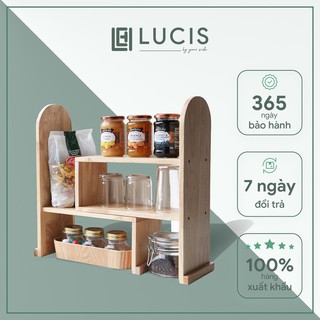 Kệ đựng gia vị Hàn Quốc 3 tầng LUCIS - Kệ gia vị bằng gỗ - CUP SHELF - 주방 선반