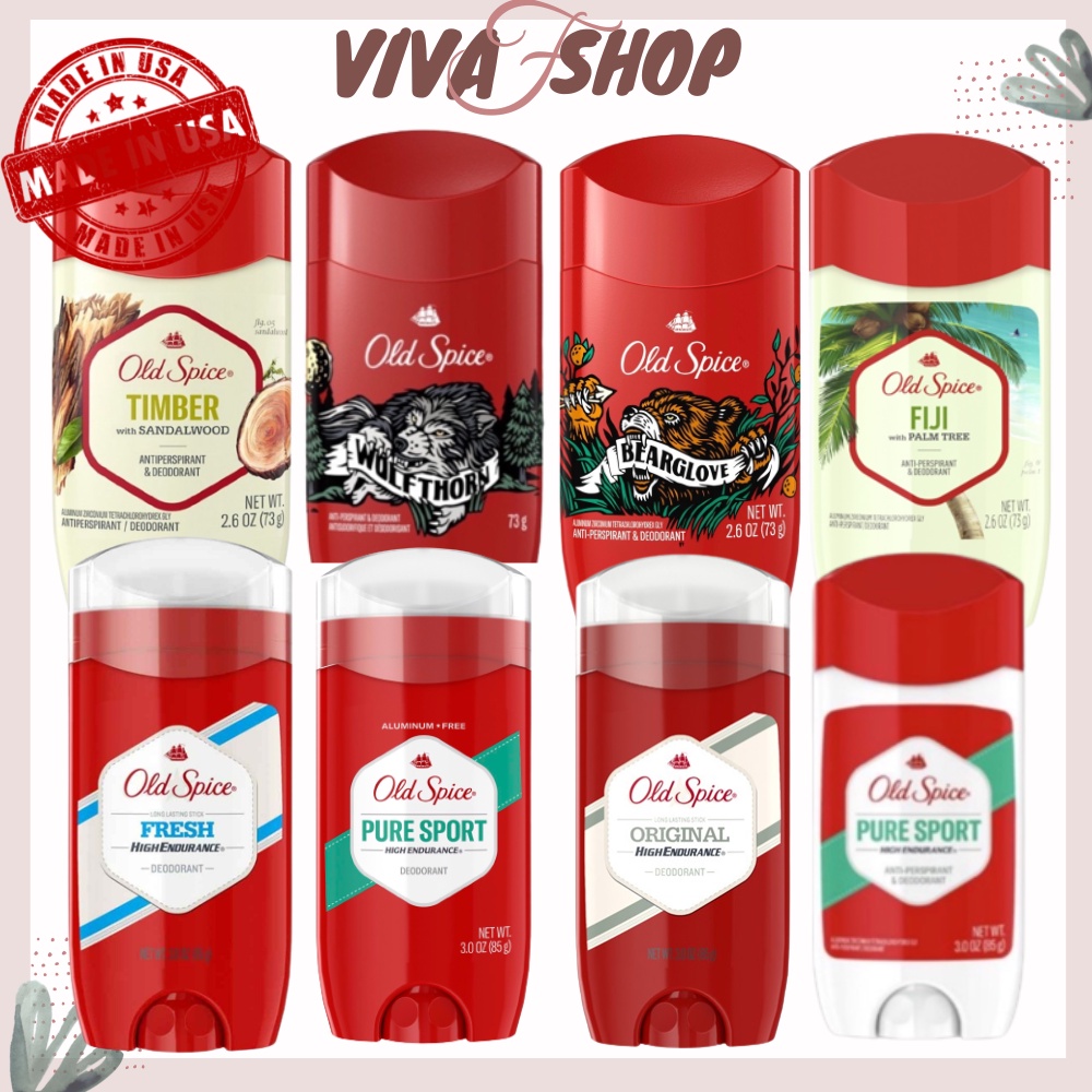 Lăn nách nam Old Spice Mỹ Pure Sport/Bearlove /Wolfthorn |lăng khử mùi -Cánh Buồm Đỏ