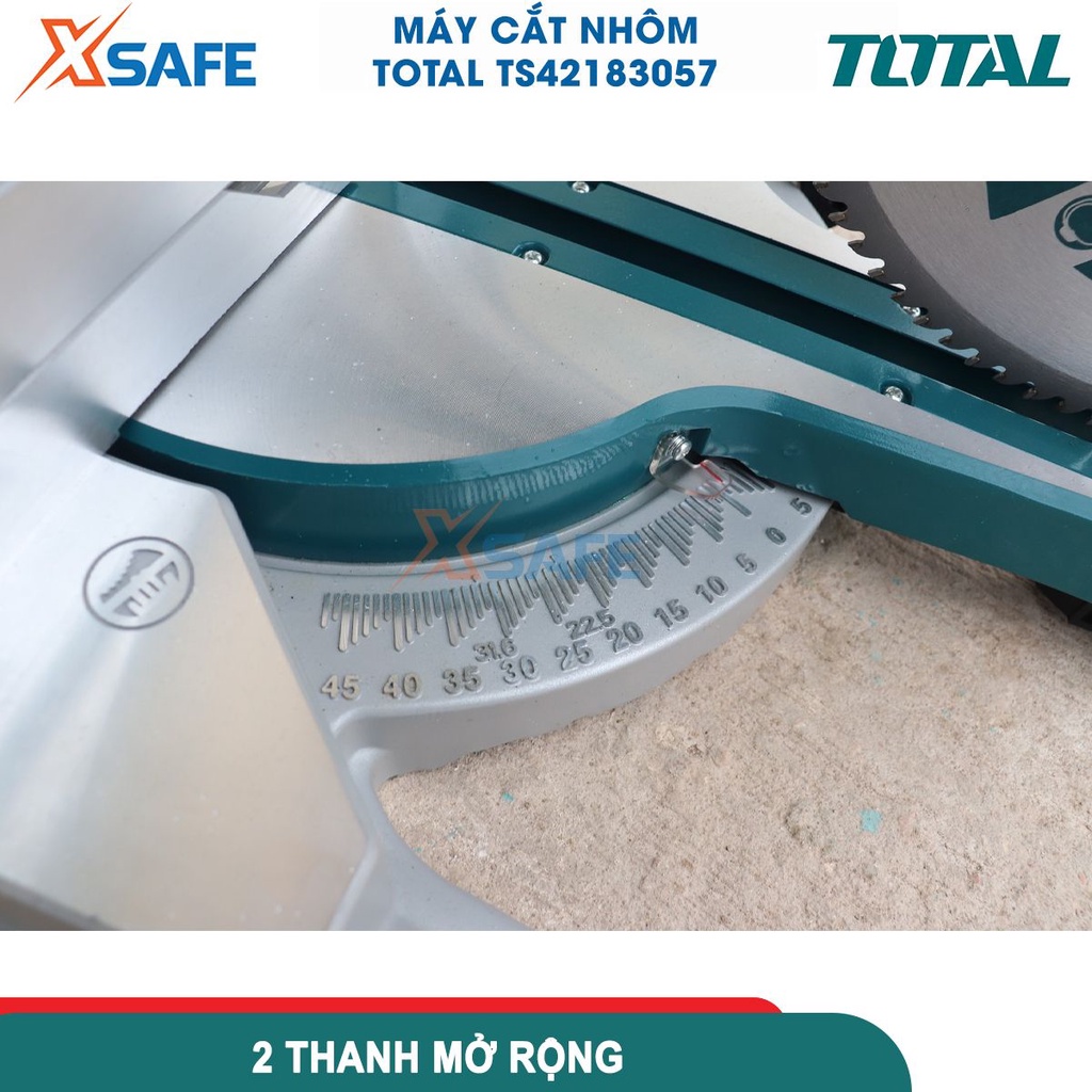 Máy cắt nhôm TOTAL TS42183057 công suất 2400W, kích thước lưỡi 305x30mm, tốc độ không tải 4500rpm thanh trượt đôi
