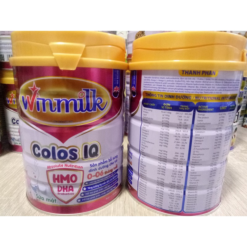 Sữa non Winmilk Colos IQ cho trẻ 0-6 tháng tuổi 900g - bổ sung DHA, HMO và sữa non colostrum