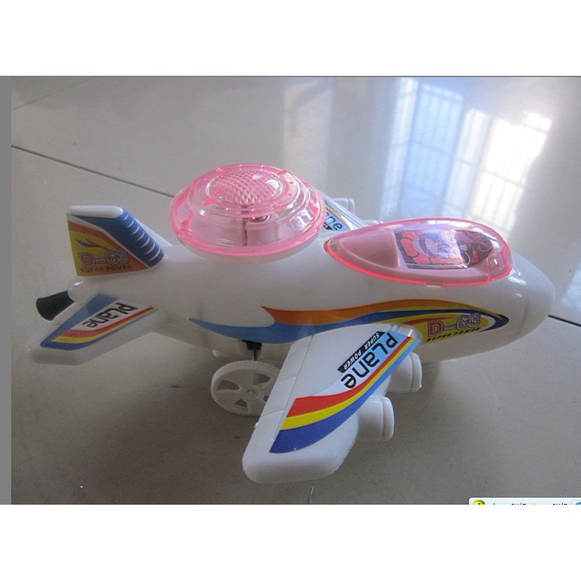 Máy bay đồ chơi chạy dây cót có đèn sáng đẹp