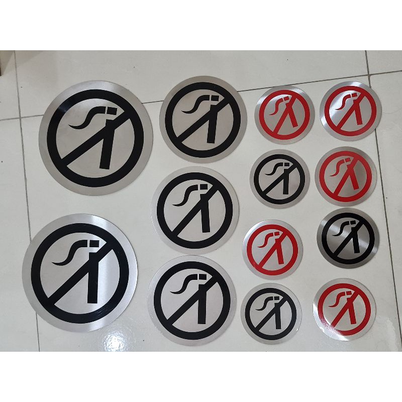 [ Loại cao cấp ] Biển cấm hút thuốc, biển No Smoking loại dán tường bằng inox 304 cao cấp