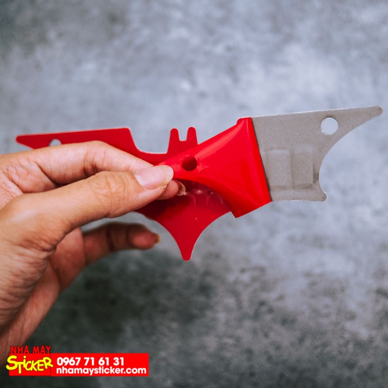 Sticker hình dán metal - Biển số điện thoại hình Batman - STICKER FACTORY