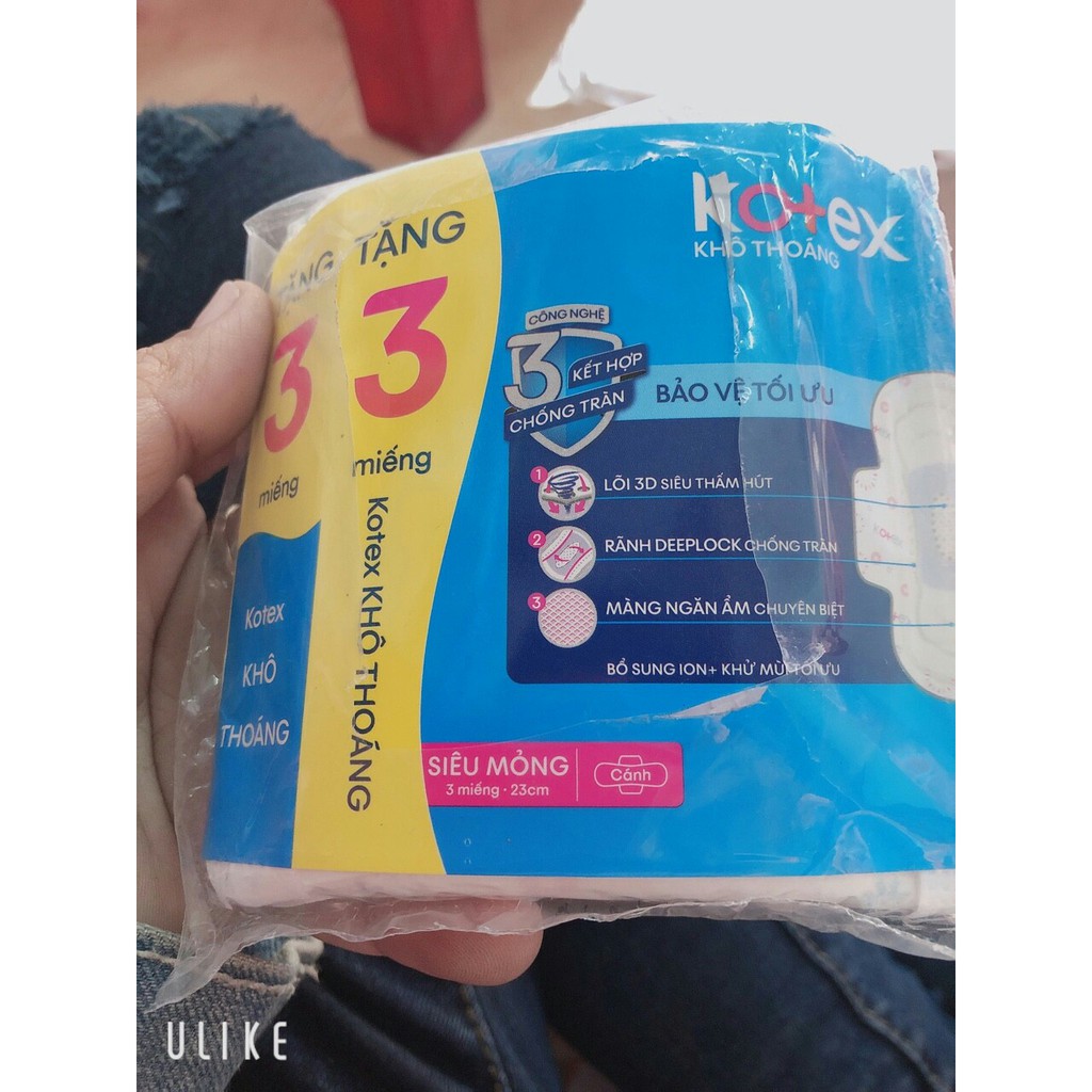 Băng vệ sinh Kotex Style Khô Thoáng-- khử mùi    (3 miếng túi -  23cm)