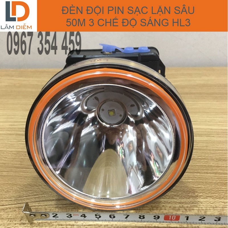 Đèn pin led sạc đội đầu LẶN sâu 50M 3 chế độ sáng cao cấp HL8