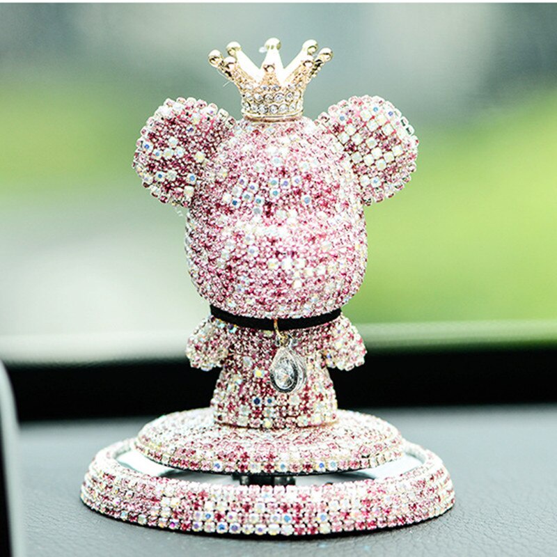 Phụ Kiện Trang Trí Taplo Gấu Đính Đá Sáp Thơm Nước Hoa Trang Trí Ô Tô