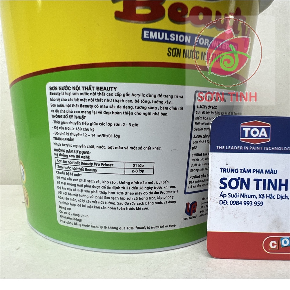 Sơn nước màu hồng phấn , đậm, nhạt, cánh sen Nội thất Trong nhà BEAUTY của URAI PAINTS 1 lít