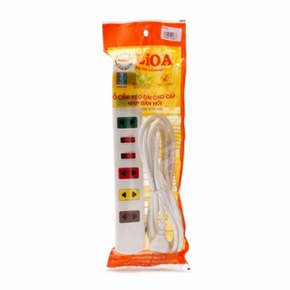 Ổ cắm kéo dài cao cấp nhíp đàn hồi 6s lioa 6s3w dây 3m x 2