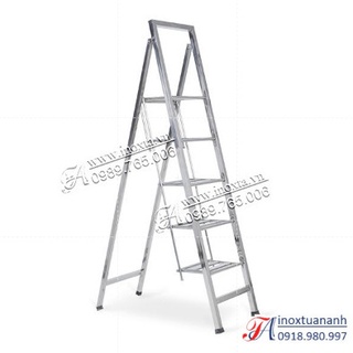 Thang chữ a inox, thang inox chữ a 5 bậc ti5b