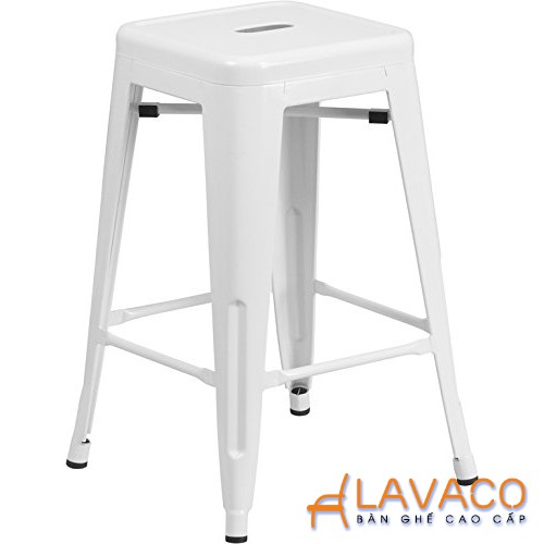 Ghế bar tolix stool nhập khẩu màu trắng – 305W