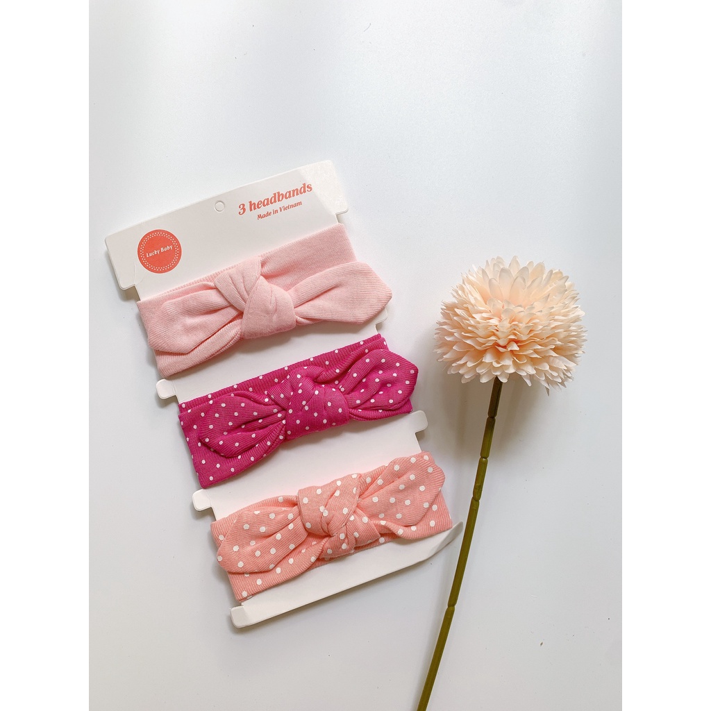 Set 3 Băng Đô Turban Cho Bé Nơ Thắt dễ thương, xinh xinh và rất đáng yêu