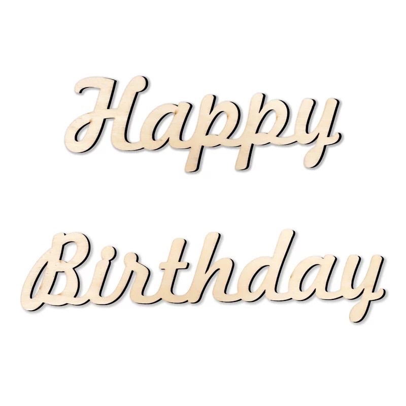 Chữ Happy Birthday gỗ style Hàn Quốc