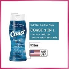 Dầu tắm gội Coast 2IN1 Hair &amp; Body Wash 532ml