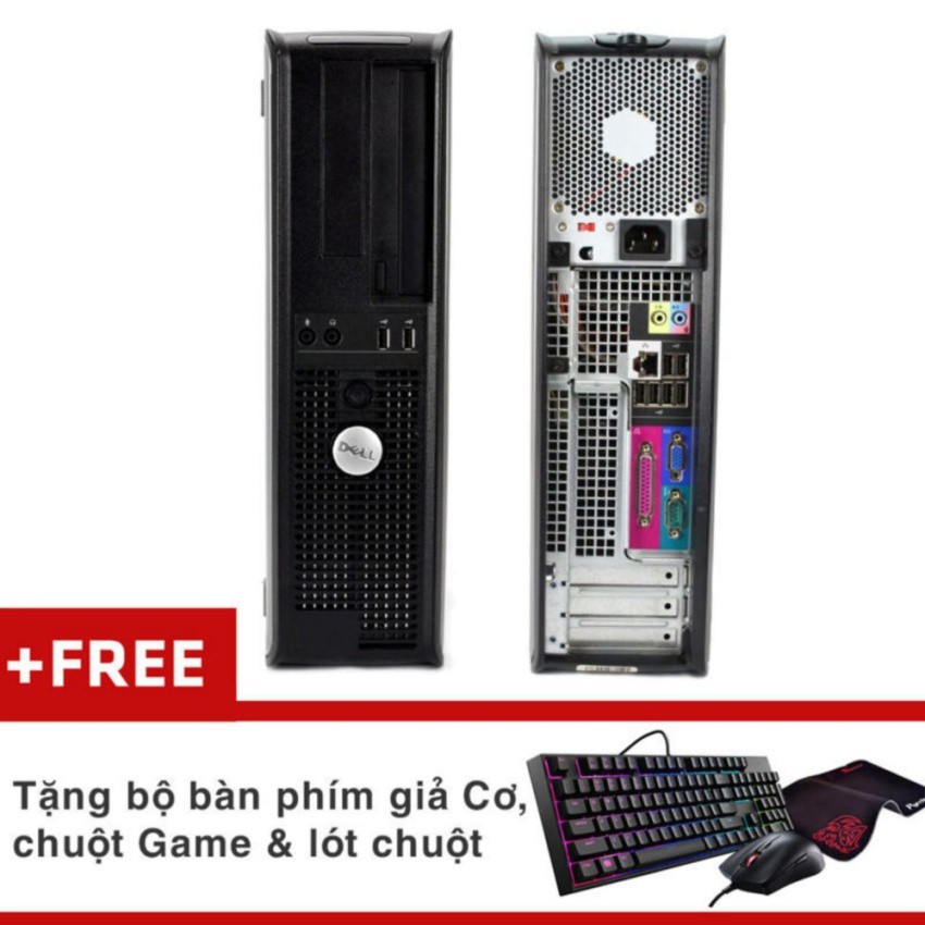 Máy tính để bàn Dell Optiplex 755 DT (Core 2 Duo E6750, Ram 4GB, HDD 500GB) + Quà Tặng - Hàng Nhập Khẩu