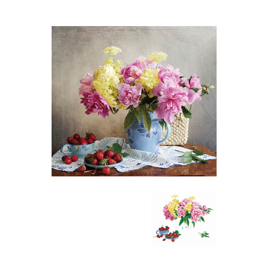 tranh gắn đá bình hoa KT:57x53cm,tranh đính đá chưa gắn