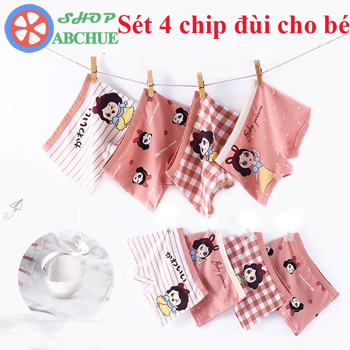 Quần chip đùi bé gái - Quần lót bé gái xinh xắn sét 4 chiếc