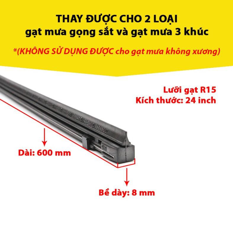 Combo hộp 2 Lưỡi gạt mưa loại A VIAIR R15  - Nhập Khẩu Chính Hãng