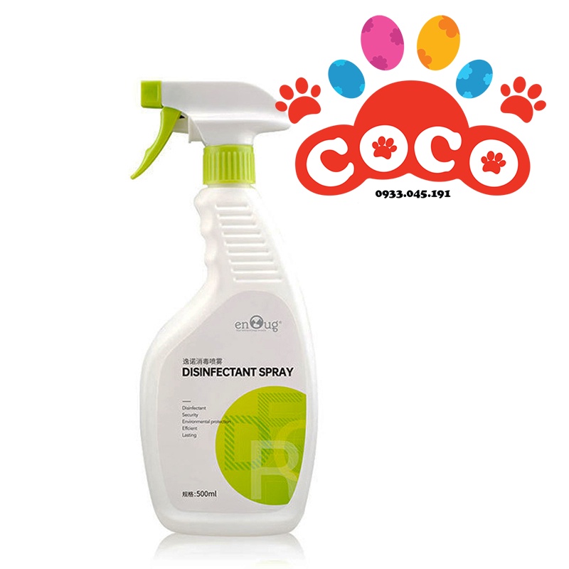 Xịt sát khuẩn, khử mùi chuồng nuôi Enoug Disinfectant Spray chai 500ml (kèm vòi xịt)
