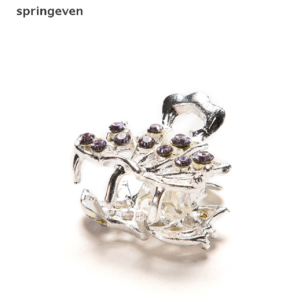 Kẹp Tóc Càng Cua Mini Hình Hoa Pha Lê Phong Cách springeven Mới