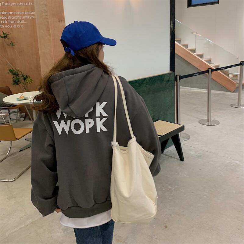 Áo khoác hoodie dáng rộng phối nhung dày màu xanh lá phong cách cổ điển thời trang mùa đông cho nữ | BigBuy360 - bigbuy360.vn