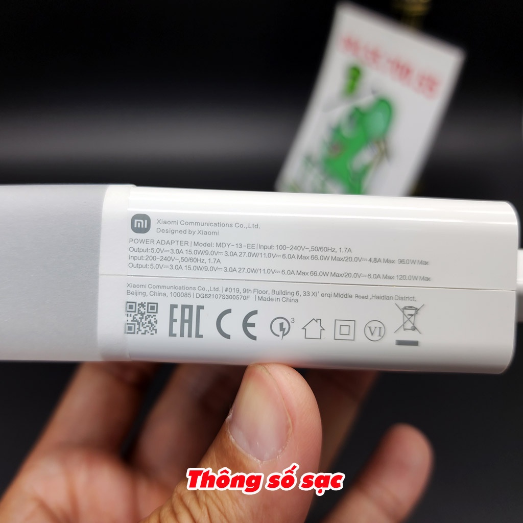 [Ảnh Thật-Chính Hãng] Sạc Nhanh Xiaomi 120W Hyper Charge MDY-13-EE ZIN