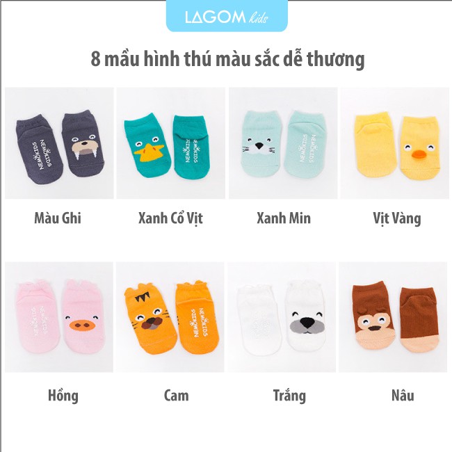 [Loại 1] Tất hình thú cho bé ngắn cổ dễ thương | tất chống trượt cho trẻ em 1-3-5 tuổi